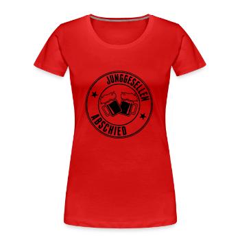 Junggesellenabschied Stempel - Frauen Premium Bio T-Shirt - Rot - Vorne - Mia (176cm)