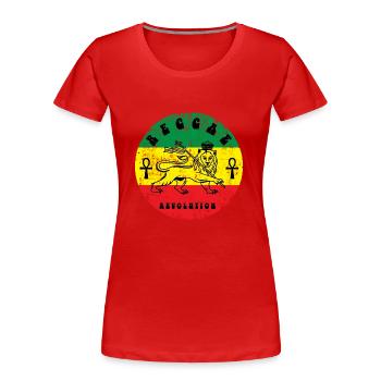 Reggae eu - Women's Premium Organic T-Shirt - red - Front - Mia (176cm)