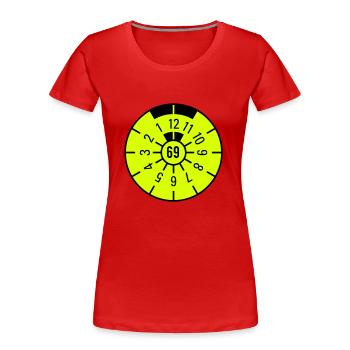 TÜV 1969 - Women's Premium Organic T-Shirt - red - Front - Mia (176cm)