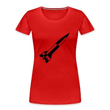 A4 Rakete einfarbig schwarz - Frauen Premium Bio T-Shirt - Rot - Vorne - Mia (176cm)