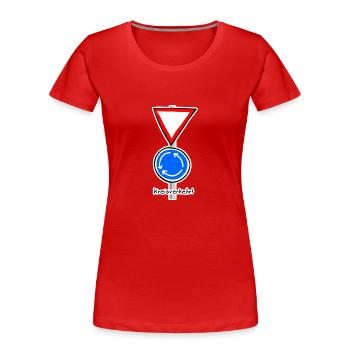 Kreisverkehrt - Frauen Premium Bio T-Shirt - Rot - Vorne - Mia (176cm)