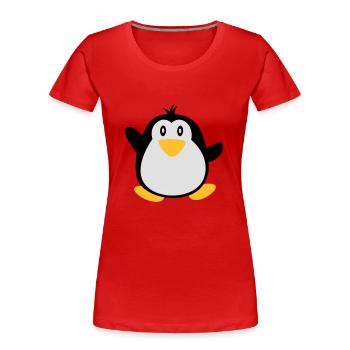 süßer Pinguine - Frauen Premium Bio T-Shirt - Rot - Vorne - Mia (176cm)