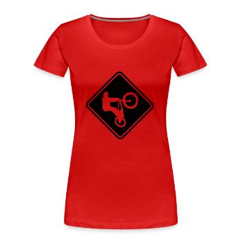BMX Roadsign - Frauen Premium Bio T-Shirt - Rot - Vorne - Mia (176cm)