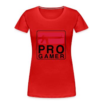 ProGamer - Frauen Premium Bio T-Shirt - Rot - Vorne - Mia (176cm)