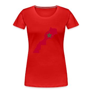Marokko-Morocco - Frauen Premium Bio T-Shirt - Rot - Vorne - Mia (176cm)