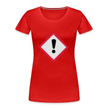 achtung - Frauen Premium Bio T-Shirt - Rot - Vorne - Mia (176cm)
