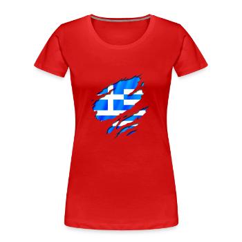flagge greece griechenland - Frauen Premium Bio T-Shirt - Rot - Vorne - Mia (176cm)