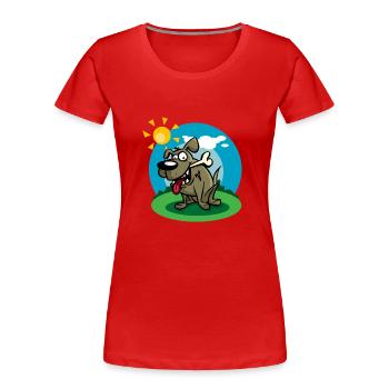 funny_dog - Women's Premium Organic T-Shirt - red - Front - Mia (176cm)