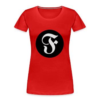 Frankfurt - Frauen Premium Bio T-Shirt - Rot - Vorne - Mia (176cm)