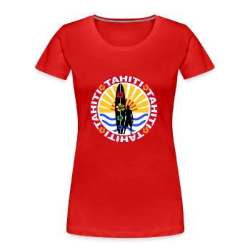 tahiti surfing design - T-shirt bio Premium Femme - rouge - Devant - Mia (176cm)