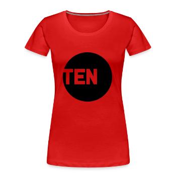 ten___f1 - T-shirt bio Premium Femme - rouge - Devant - Mia (176cm)