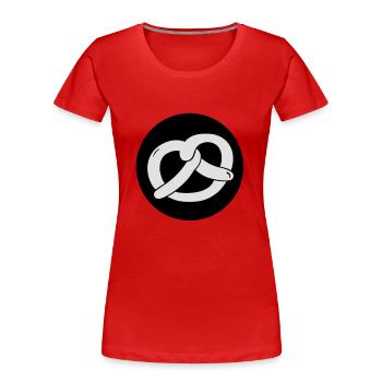 Brezel - Frauen Premium Bio T-Shirt - Rot - Vorne - Mia (176cm)