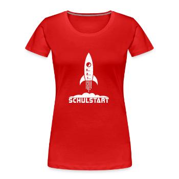 Einschulung - Frauen Premium Bio T-Shirt - Rot - Vorne - Mia (176cm)