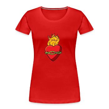 sacredheart3 - Women's Premium Organic T-Shirt - red - Front - Mia (176cm)