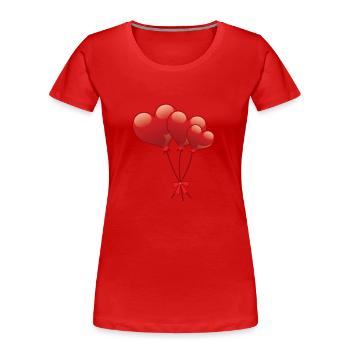Hearts de - Frauen Premium Bio T-Shirt - Rot - Vorne - Mia (176cm)