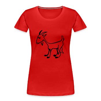 Chèvre - T-shirt bio Premium Femme - rouge - Devant - Mia (176cm)