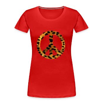 Peace and lov - T-shirt bio Premium Femme - rouge - Devant - Mia (176cm)