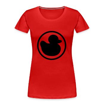 ente_2__f1 - Women's Premium Organic T-Shirt - red - Front - Mia (176cm)