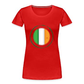 Irish flag uk - Women's Premium Organic T-Shirt - red - Front - Mia (176cm)