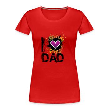 I love dad uk - Women's Premium Organic T-Shirt - red - Front - Mia (176cm)
