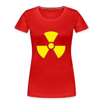 Atom - Frauen Premium Bio T-Shirt - Rot - Vorne - Mia (176cm)