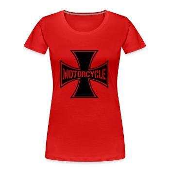 kreuz - Frauen Premium Bio T-Shirt - Rot - Vorne - Mia (176cm)