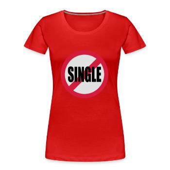 single - Women's Premium Organic T-Shirt - red - Front - Mia (176cm)