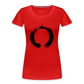 Enso Zen Vektor - Frauen Premium Bio T-Shirt - Rot - Vorne - Mia (176cm)
