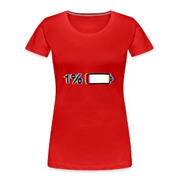 low battery - Women's Premium Organic T-Shirt - red - Front - Mia (176cm)