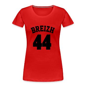 Breizh 44 - Frauen Premium Bio T-Shirt - Rot - Vorne - Mia (176cm)