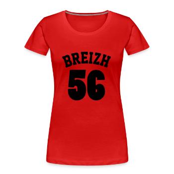 Breizh 56 - Frauen Premium Bio T-Shirt - Rot - Vorne - Mia (176cm)