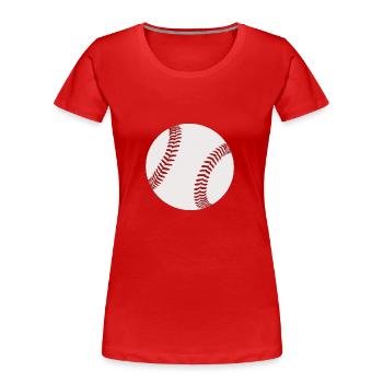 Baseball - Frauen Premium Bio T-Shirt - Rot - Vorne - Mia (176cm)