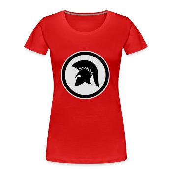 trojan Bluebeat-Ska-Rocksteady-Reggae-2-tone - Women's Premium Organic T-Shirt - red - Front - Mia (176cm)
