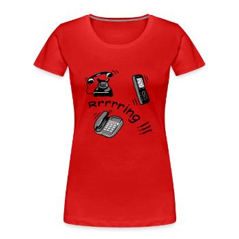 telephone - Women's Premium Organic T-Shirt - red - Front - Mia (176cm)