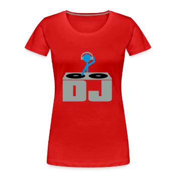 DJ - Women's Premium Organic T-Shirt - red - Front - Mia (176cm)