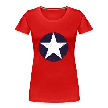 us air force star vintage - Frauen Premium Bio T-Shirt - Rot - Vorne - Mia (176cm)