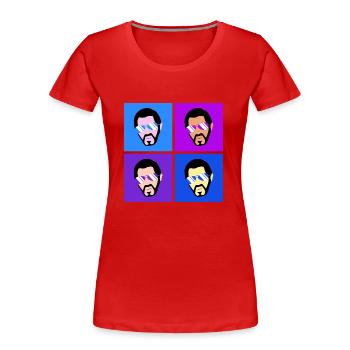 Baba warhol base - T-shirt bio Premium Femme - rouge - Devant - Mia (176cm)
