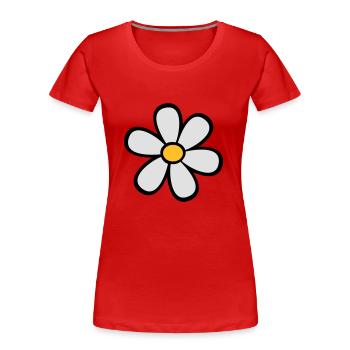 Daisies - Women's Premium Organic T-Shirt - red - Front - Mia (176cm)