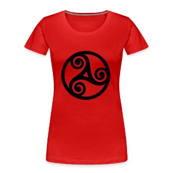 triskel breton symbole de bretagne - T-shirt bio Premium Femme - rouge - Devant - Mia (176cm)