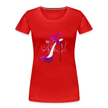 High-Heel - Frauen Premium Bio T-Shirt - Rot - Vorne - Mia (176cm)