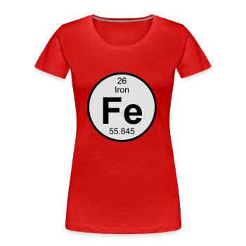 Iron (Fe) (element 26) - Women's Premium Organic T-Shirt - red - Front - Mia (176cm)