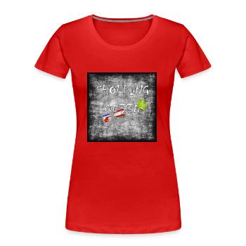 Shopping queen - Frauen Premium Bio T-Shirt - Rot - Vorne - Mia (176cm)