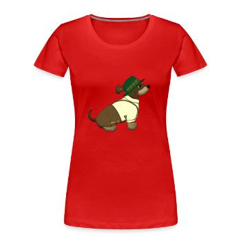 bavarian teckel sit - T-shirt bio Premium Femme - rouge - Devant - Mia (176cm)