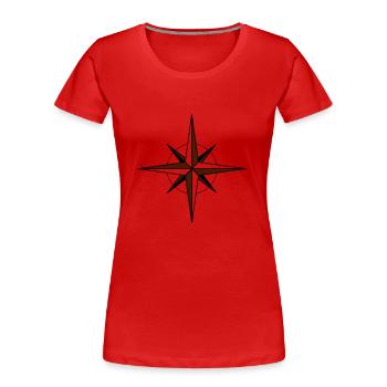 Nordstern - Frauen Premium Bio T-Shirt - Rot - Vorne - Mia (176cm)