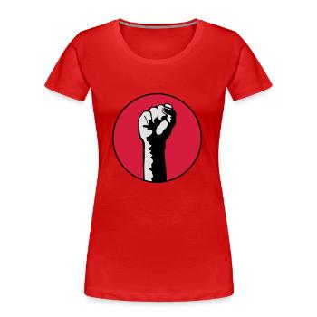 fist - Women's Premium Organic T-Shirt - red - Front - Mia (176cm)