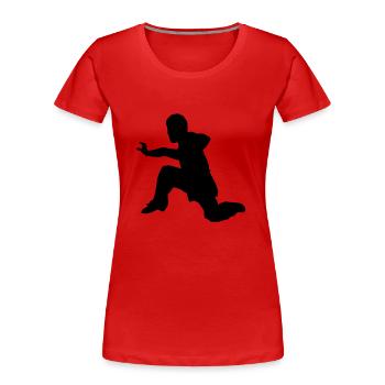 kung fu - Women's Premium Organic T-Shirt - red - Front - Mia (176cm)
