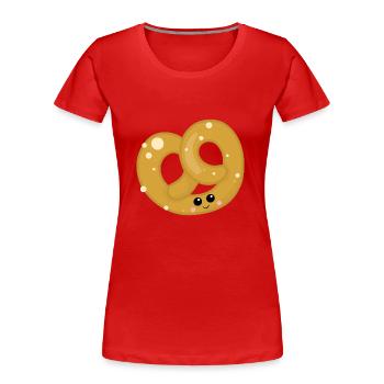 Brezel - Frauen Premium Bio T-Shirt - Rot - Vorne - Mia (176cm)