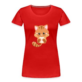 CATS - Frauen Premium Bio T-Shirt - Rot - Vorne - Mia (176cm)