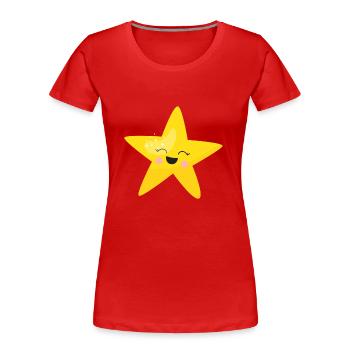 Sternchen - Frauen Premium Bio T-Shirt - Rot - Vorne - Mia (176cm)