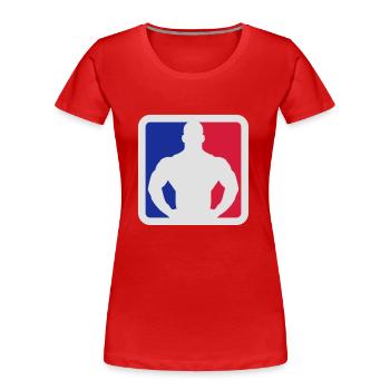 Bodybuilder Sport Logo Design - T-shirt bio Premium Femme - rouge - Devant - Mia (176cm)